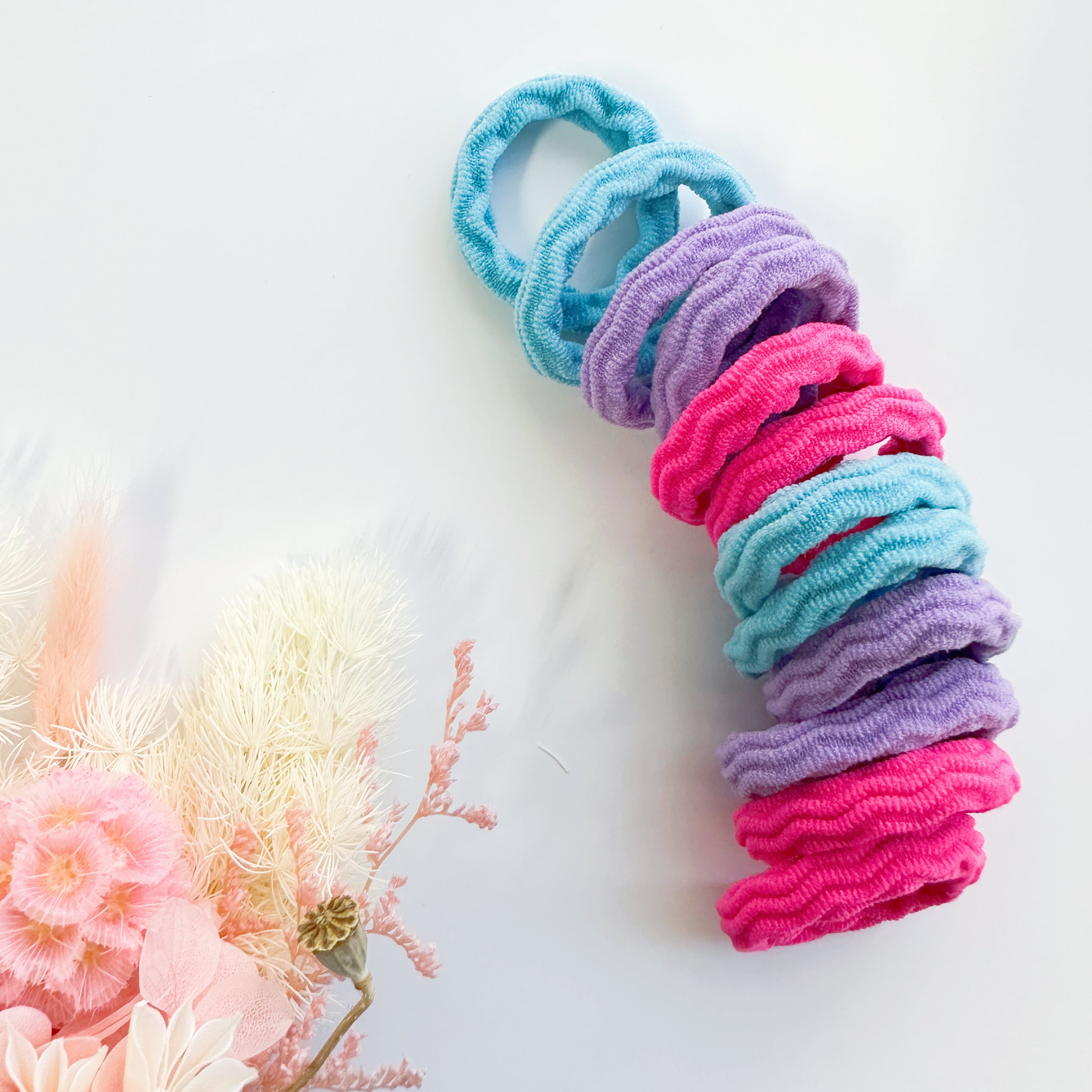 4cm Strong hold Ripped Metal free hair ties -  Mermaid